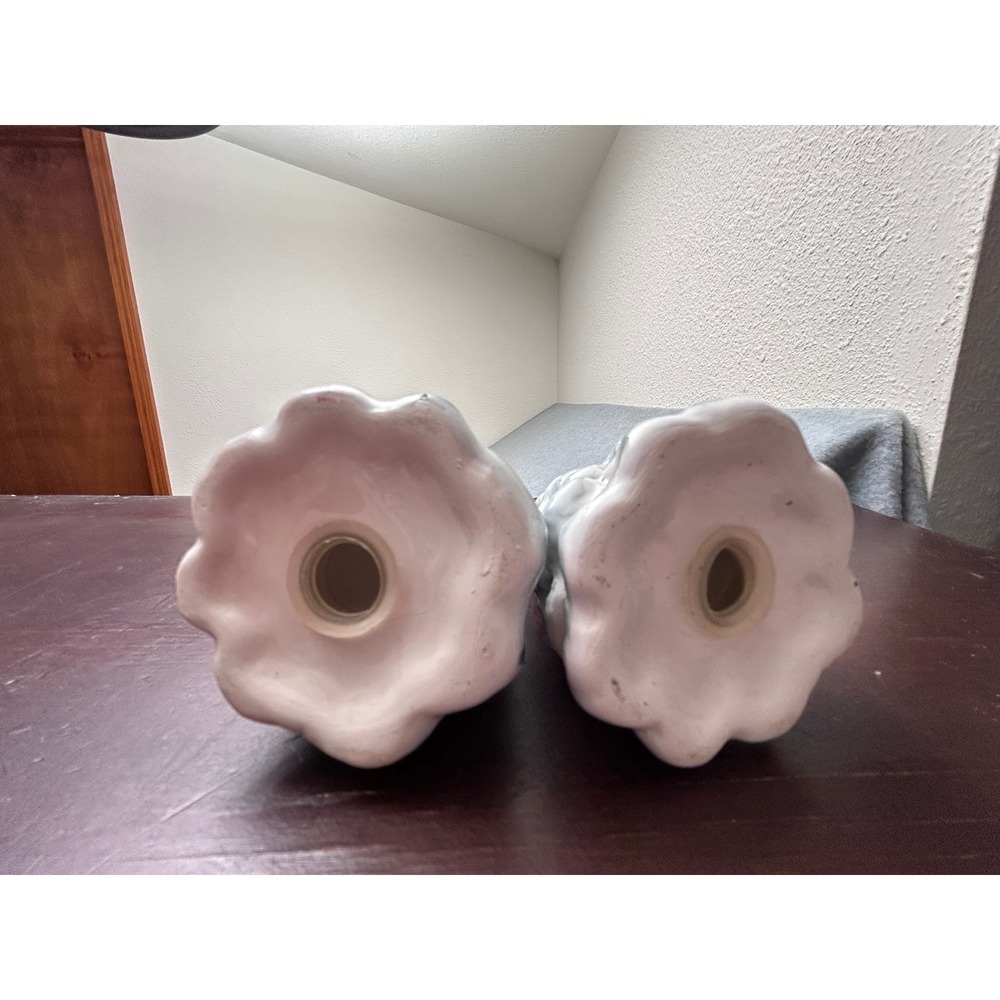 Vintage Style Ceramic Snowy Christmas Tree Salt and Pepper Shakers Set Green 4" - Picture 4 of 5
